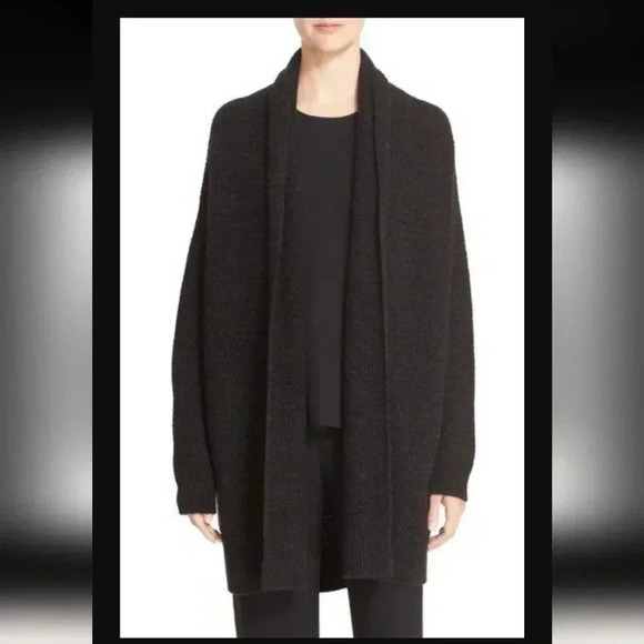 Vince Basket Weave Stitch Women Cardigan Sweater black size medium - Picture 2 of 6